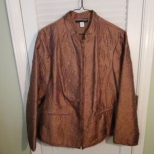 Quilted Moto Style Zippered Jacket